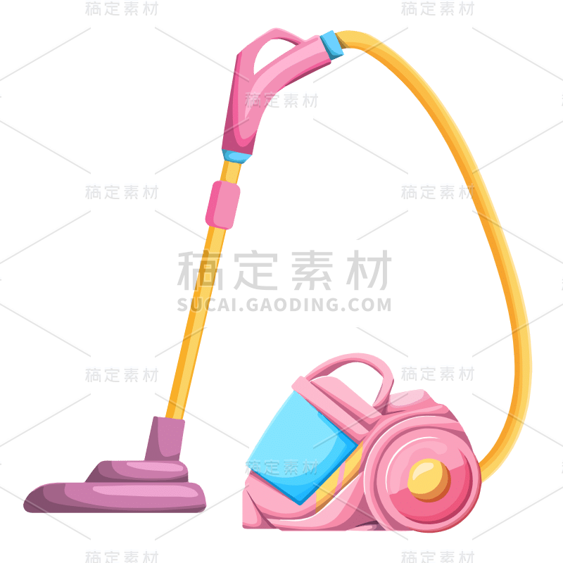 撞色吸尘器家居生活贴纸-SVG4