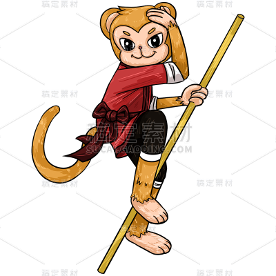 中国风-武术拟人动物元素贴纸9