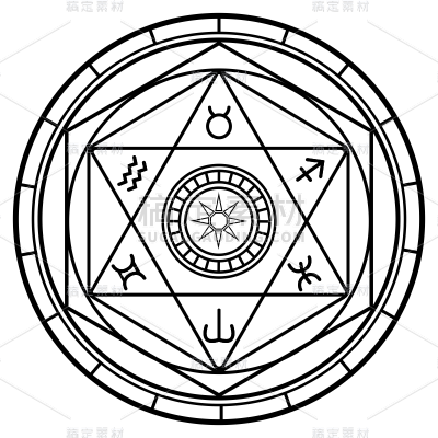 矢量-魔法光圈元素常规贴纸