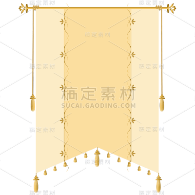 手绘-金色锦旗喜报元素贴纸9