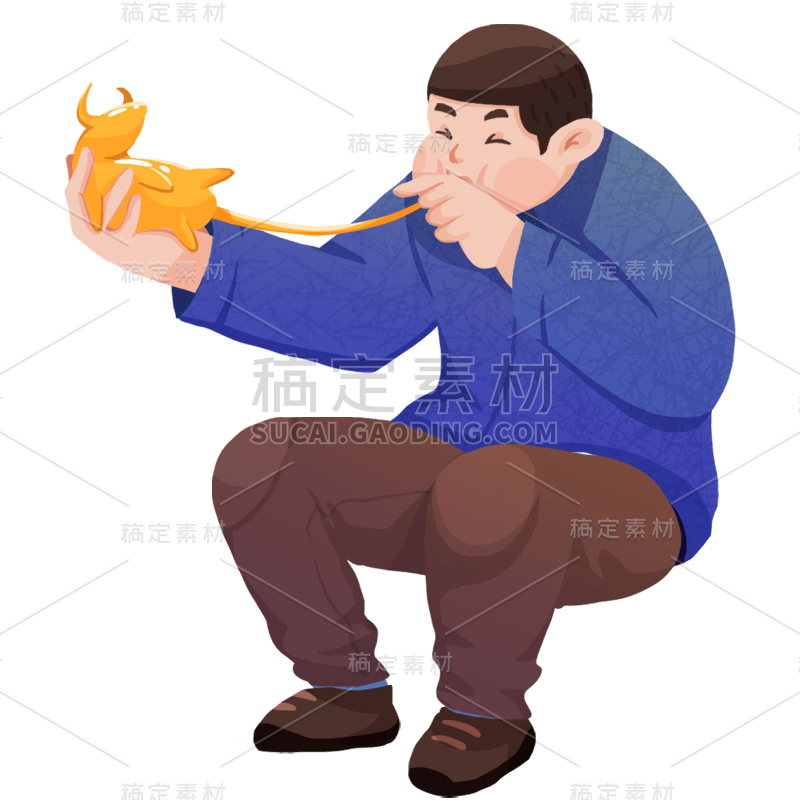 手绘肌理-人物插画贴纸-男人2