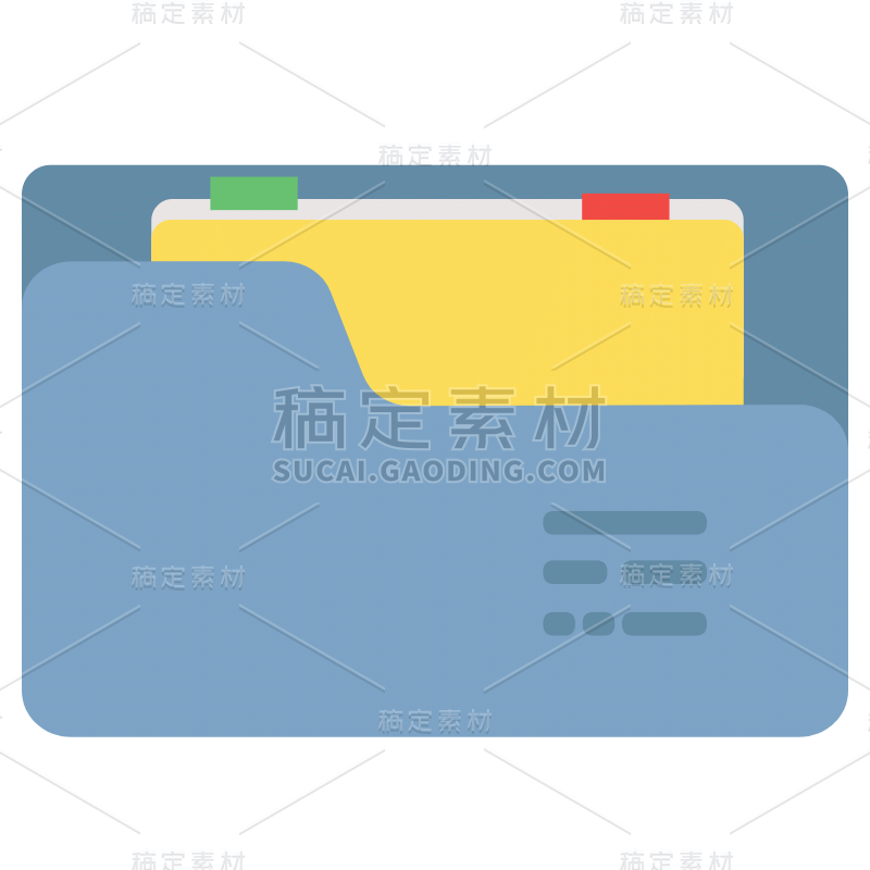 手绘扁平文件夹互联网元素