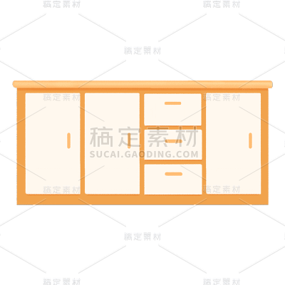 手绘风-家居用品贴纸-橱柜