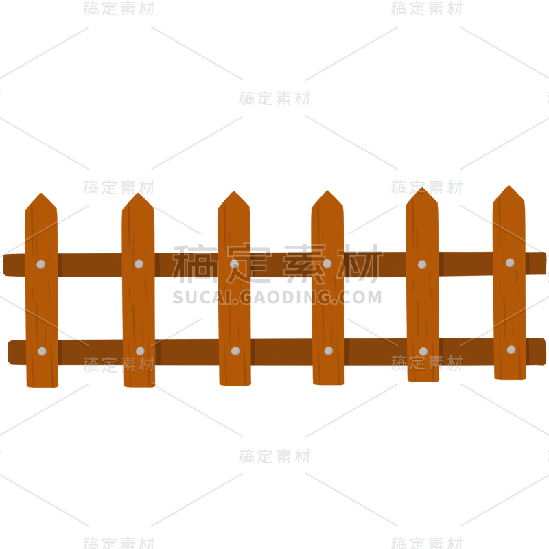 扁平-田野元素-栅栏