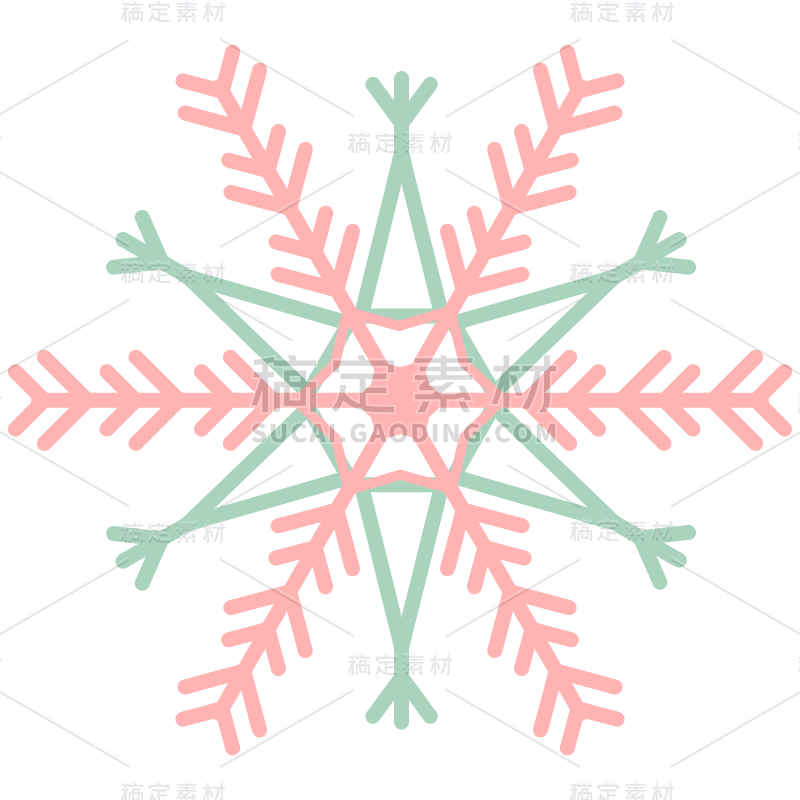 矢量雪花冬天氛围贴纸