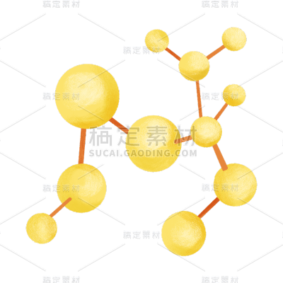 手绘-初高中课程辅导贴纸-分子结构