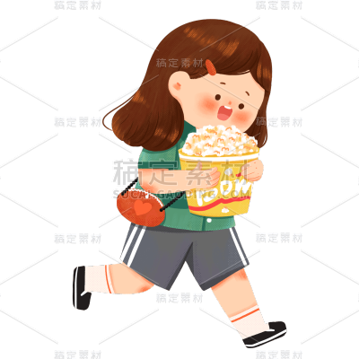 手绘-小女孩元素