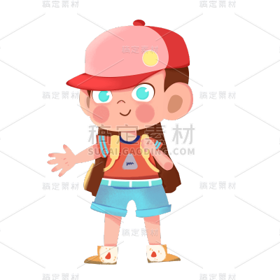 手绘-卡通儿童元素人物插画贴纸4