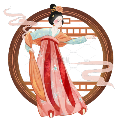 中国风-国潮古风女性人物插画1