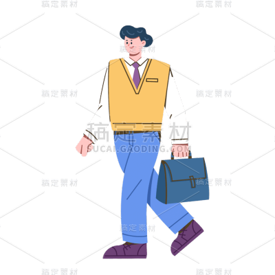 扁平风-人物插画-男孩