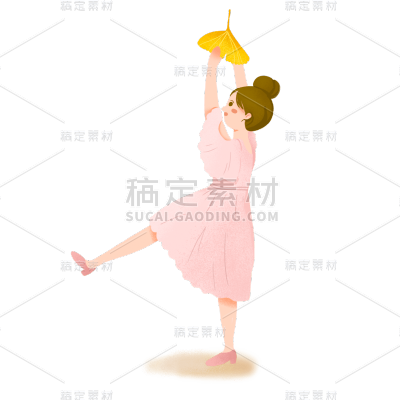 手绘风-人物插画贴纸-女孩