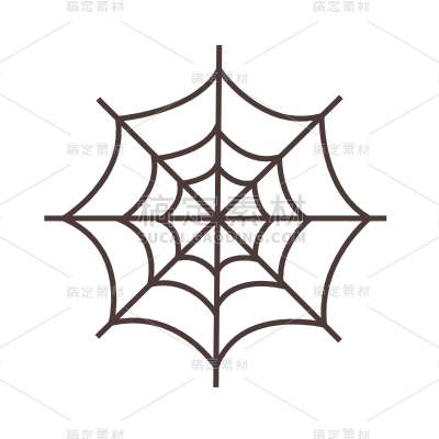 手绘-卡通万圣节装饰贴纸-蜘蛛网