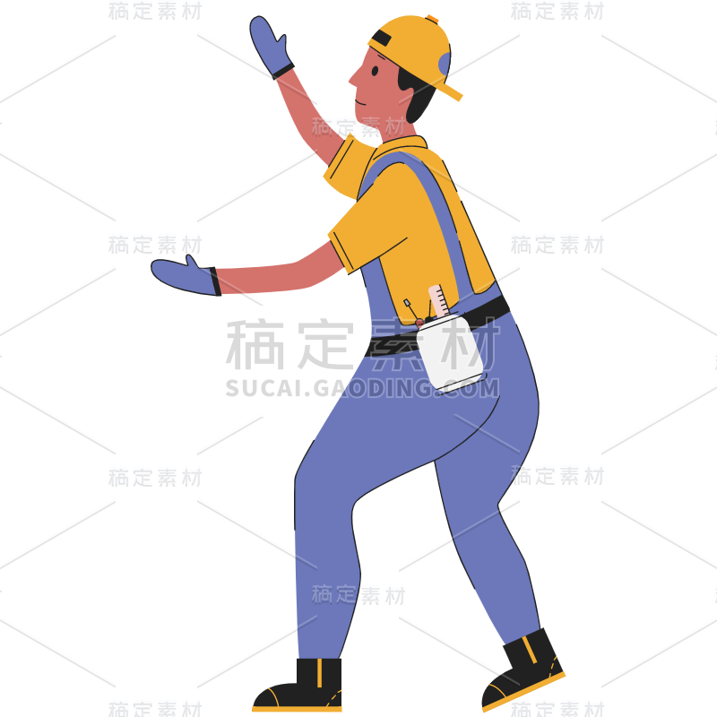 扁平-工人职业形象人物插画-SVG9