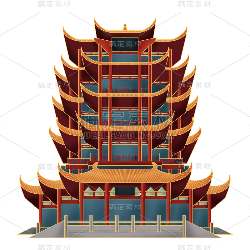 中国风-国潮特色建筑插画1