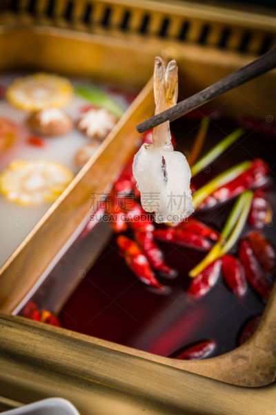 美食系列实景火锅食材虾特写