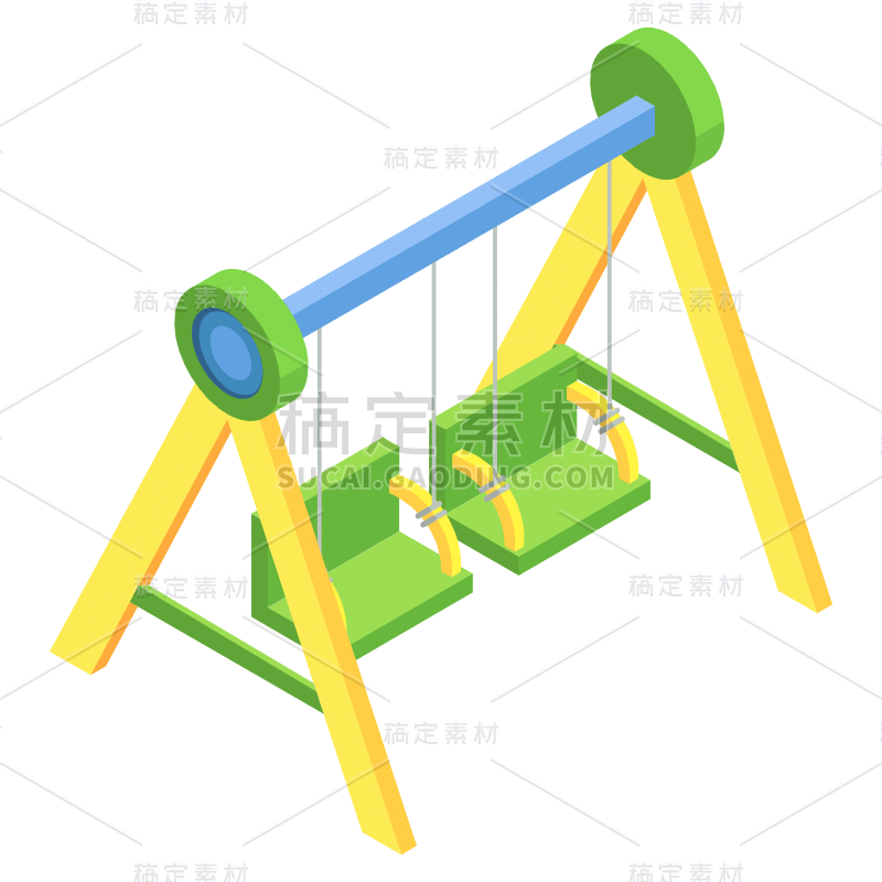 2.5D-游乐场元素贴纸-秋千