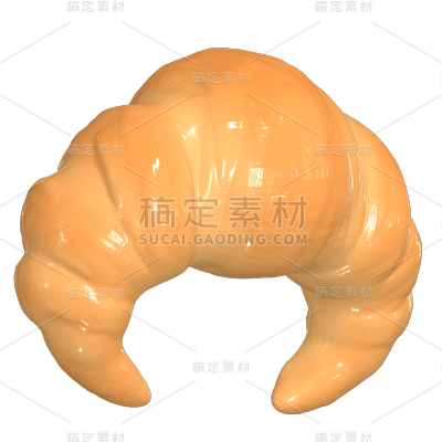 3D-立体美食元素贴纸-可颂