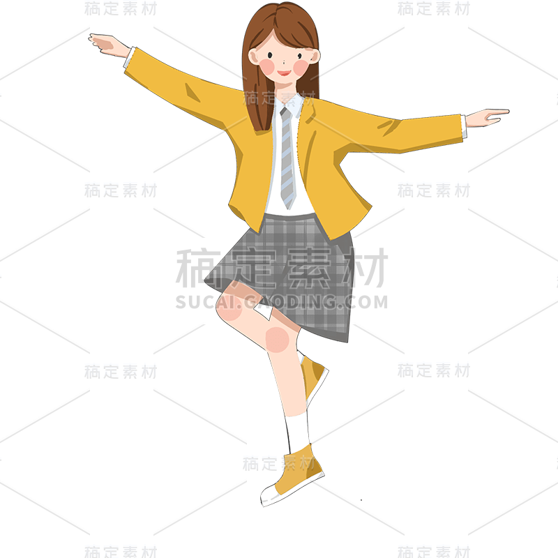 教育培训插画贴纸-女孩