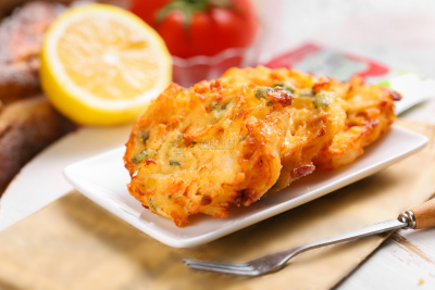 美食系列实景西式快餐炸蔬菜饼