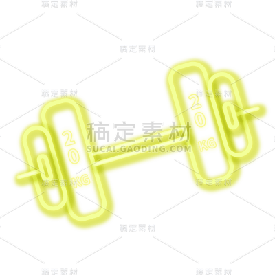 SVG-霓虹灯风几何贴纸-杠铃