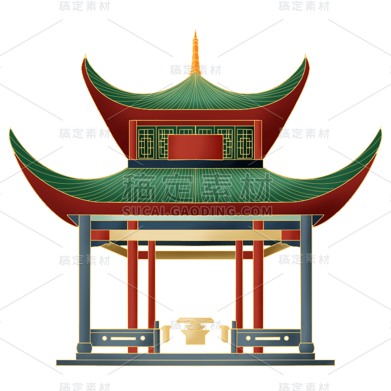 中国风-国潮特色建筑插画7