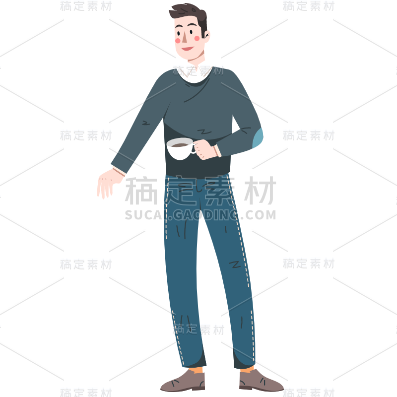 扁平-人物插画-SVG-男人1