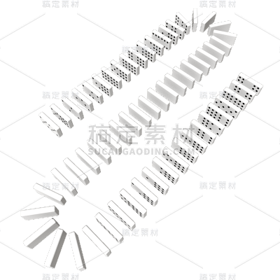 C4D-3D立体多米诺骨牌2