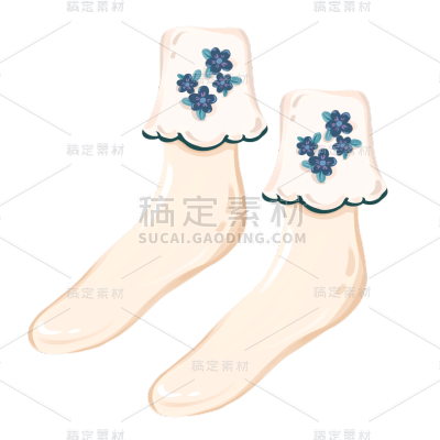 手绘-服饰单品贴纸-袜子