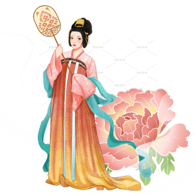 中国风人物贴纸-古风美女
