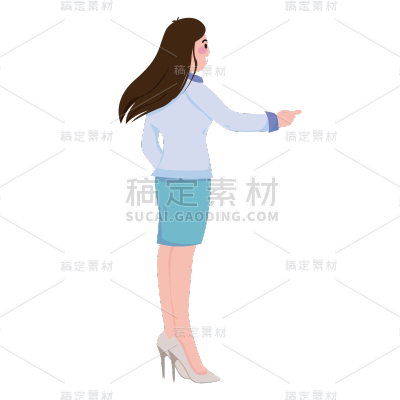 手绘风-智能机器人贴纸女人-SVG