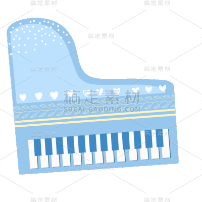 手绘-音乐节活动乐器元素-钢琴