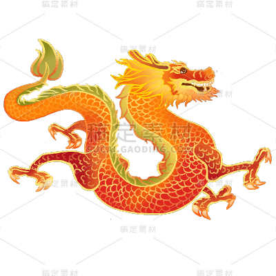 中国风-手绘动物插画贴纸-龙