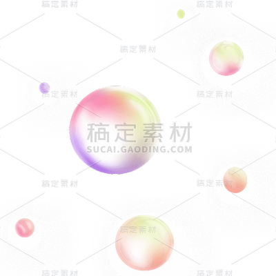 手绘水彩圆形气泡水滴元素