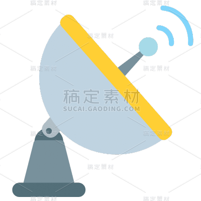 SVG-扁平风-通讯设备贴纸-无线电