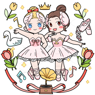 手绘-幼儿早教课插画-芭蕾舞