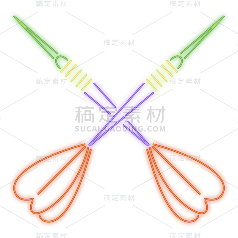 霓虹灯-撞色飞镖贴纸4