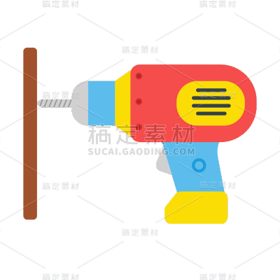 手绘-五金工具2-icon-电钻