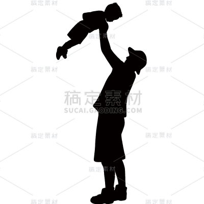 父亲节剪影贴纸