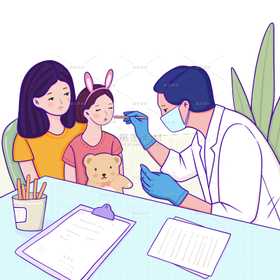 手绘-核酸检测大尺寸贴纸2