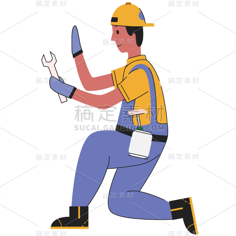 扁平-工人职业形象人物插画-SVG10