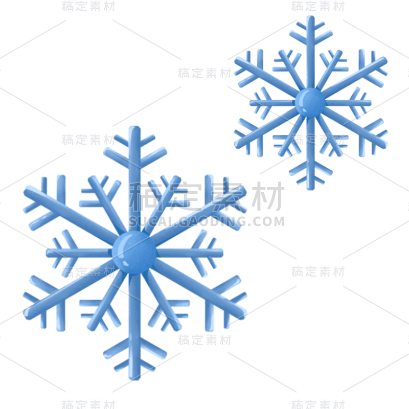 手绘-冬天季节元素贴纸-雪花