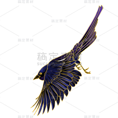 手绘-七夕节喜鹊动物元素贴纸9