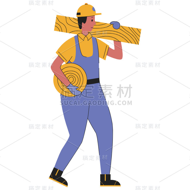 扁平-工人职业形象人物插画-SVG7