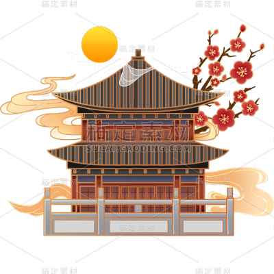 中国风-国潮建筑元素插画9