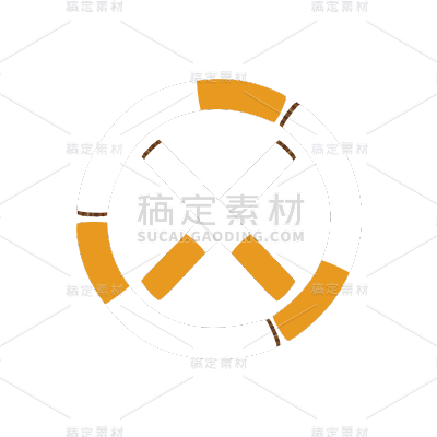 手绘-世界无烟日元素贴纸
