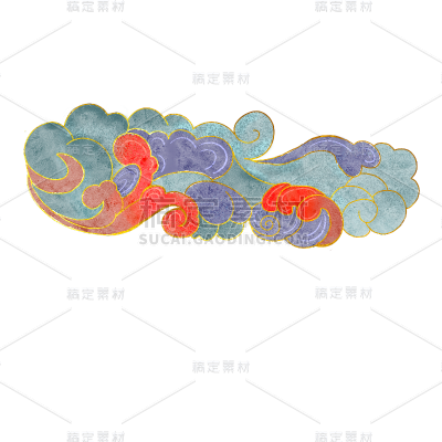 手绘-七夕氛围元素-祥云