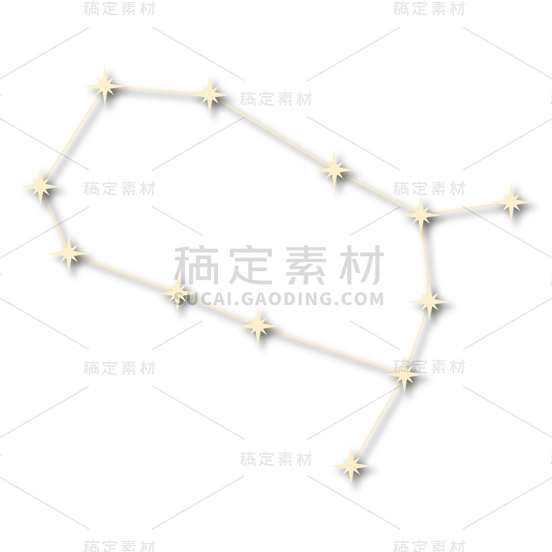 手绘-十二星座星轨贴纸SVG-双子座