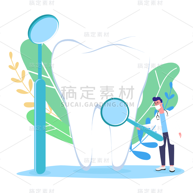 手绘-口腔护理大尺寸贴纸1