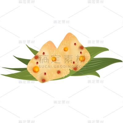 手绘-端午节食物贴纸-甜粽