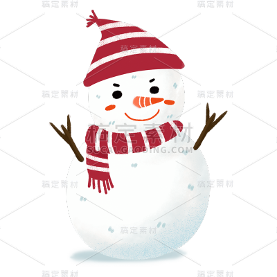 手绘风-大雪贴纸-雪人